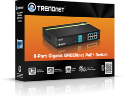 TRENDnet TPE-TG81g - Unmanaged - Gigabit Ethernet (10/100/1000) - Full duplex - Power over Ethernet (PoE) - Rack mounting