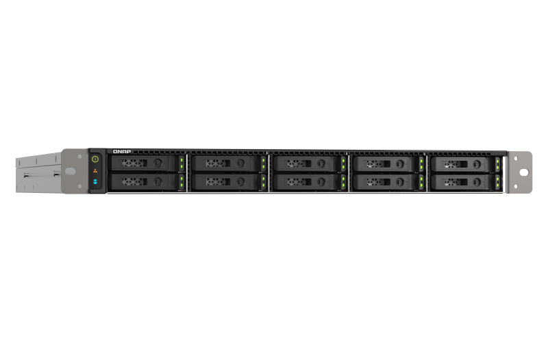 QNAP 1U 10-bay all flash NAS U.2/U.3 NVMe PCIe Gen4 x4 and SATA 6Gbps bays AMD EPYC - NAS - SAN