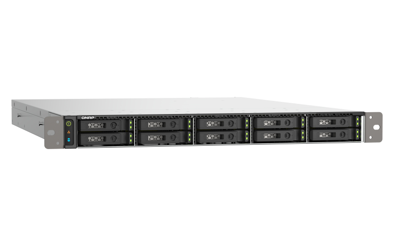 QNAP 1U 10-bay all flash NAS U.2/U.3 NVMe PCIe Gen4 x4 and SATA 6Gbps bays AMD EPYC - NAS - SAN