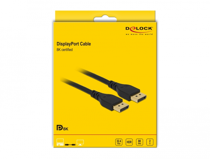 Delock 85910 - 2 m - DisplayPort - DisplayPort - Männlich - Männlich - Gold