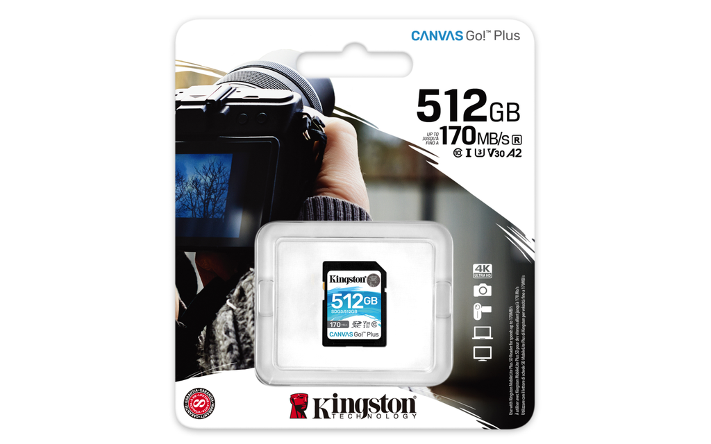 Kingston Canvas Go! Plus - 512 GB - SD - Klasse 10 - UHS-I - 170 MB/s - 90 MB/s