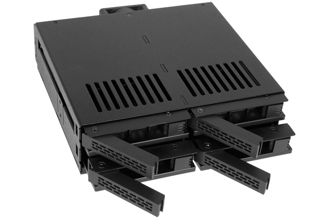 Icy Dock MB324SP-B - SATA - Serial ATA II - Serial ATA III - Serial Attached SCSI (SAS) - 440 g - Desktop - Schwarz