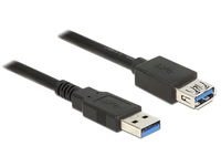 Delock 85056 - 2 m - USB A - USB A - USB 3.2 Gen 1 (3.1 Gen 1) - Männlich/Weiblich - Schwarz