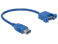 Delock 0.25m 2xUSB3.0-A - 0.25 m - USB A - USB A - USB 3.2 Gen 1 (3.1 Gen 1) - Female/Female - Blue