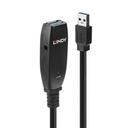 Lindy 15m USB 3.0 Active Extension Slim - 15 m - USB A - USB A - USB 3.2 Gen 1 (3.1 Gen 1) - 5000 Mbit/s - Black