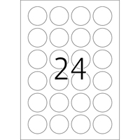 HERMA Removable labels A4 Ø 40 mm round white Movables/removable paper matt 2400 pcs. - White - Self-adhesive printer label - A4 - Paper - Laser/Inkjet - Removable