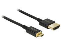 Delock Slim Premium - HDMI mit Ethernetkabel - mikro HDMI (M) bis HDMI (M)