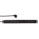 LogiLink PDU8C02 - Standard - 1U - Aluminium - Schwarz - 8 AC-Ausgänge - Typ F