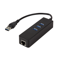 LogiLink UA0173A - USB 3.2 Gen 1 (3.1 Gen 1) Type-A - RJ-45 - USB 3.2 Gen 1 (3.1 Gen 1) Type-A - 1000 Mbit/s - Black - 0.21 m - IEEE 802.3 - IEEE 802.3ab - IEEE 802.3az - IEEE 802.3u