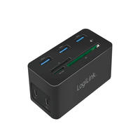 LogiLink UA0370 - Kabelgebunden - USB 3.2 Gen 1 (3.1 Gen 1) Type-C - 60 W - 10,100,1000 Mbit/s - Schwarz - CF - MicroSD (TransFlash) - SD