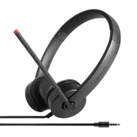 Lenovo Stereo Analog - Wired - Office/Call center - 110 g - Headset - Black