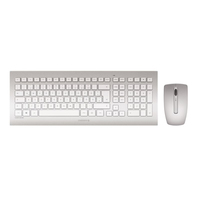Cherry DW 8000 - Full-size (100%) - Wireless - RF Wireless - QWERTY - Silver - White - Mouse included