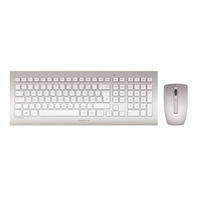 Cherry DW 8000 - Volle Größe (100%) - Kabellos - RF Wireless - QWERTY - Silber - Weiß - Maus enthalten