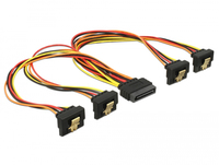 Delock 60167 - 0,3 m - SATA 15-Pin - 4 x SATA 15-Pin - Männlich - Weiblich - Gold