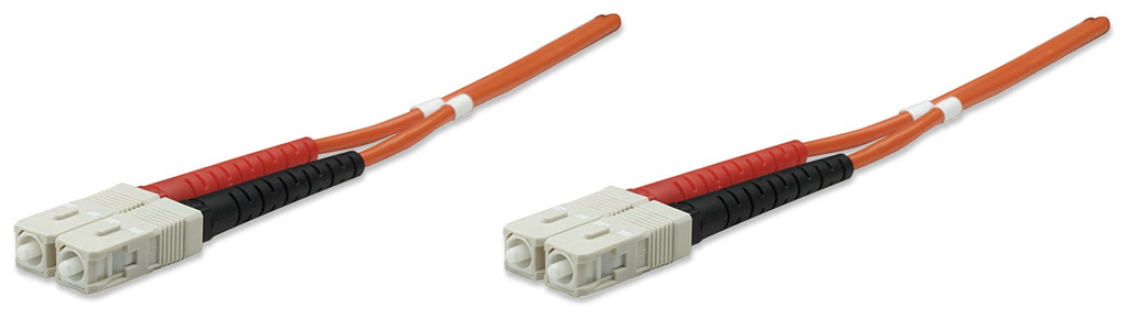 Intellinet Glasfaser LWL-Anschlusskabel - Duplex - Multimode - SC/SC - 50/125 µm - OM2 - 1 m - orange - 1 m - OM2 - SC - SC - Männlich/Männlich - Orange