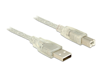 Delock 83896 - 5 m - USB A - USB B - USB 2.0 - Männlich/Männlich - Transparent