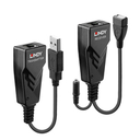 Lindy 100m USB 2.0 Cat.5 Extender - Network transmitter & receiver - 100 m - 480 Mbit/s - Cat5e - Cat6 - CH317Q - CH536G - Black