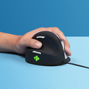 R-Go HE Break R-Go Mouse - Ergonomische Maus - Anti-RSI-Software - Groß (Handlänge über 185mm) - Linkshändig - Kabelgebunden - Linkshändig - Vertikale Ausführung - USB Typ-A - 2500 DPI - Schwarz