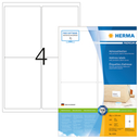 HERMA Address labels Premium A4 99.1x139 mm white paper matt 400 pcs. - White - Self-adhesive printer label - A4 - Paper - Laser/Inkjet - Permanent