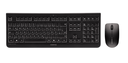 Cherry DW 3000 - Tastatur - 1.200 dpi Optisch - 3 Tasten AZERTY - Schwarz