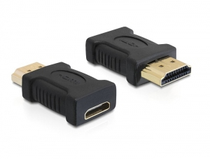 Delock 65262 - 19 pin HDMI - A - 19 pin HDMI - C - Black