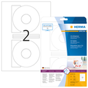 HERMA CD labels A4 Ø 116 mm white paper matt opaque 50 pcs. - White - Circle - Permanent - Paper - Matte - Laser/Inkjet