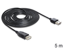 Delock EASY-USB 2.0-A - USB 2.0-A - 5m - 5 m - USB A - USB A - USB 2.0 - Männlich/Weiblich - Schwarz