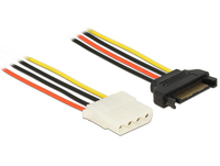 Delock 60136 - 0.2 m - SATA 15-pin - Molex (4-pin) - Male - Female - Straight