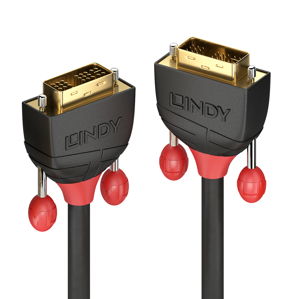 Lindy 36260 1m DVI-I DVI-I Schwarz - Rot DVI-Kabel