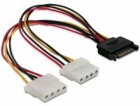 Delock SATA 15pin > 2x 4pin Molex female 20cm - Männlich - Weiblich - Mehrfarbig