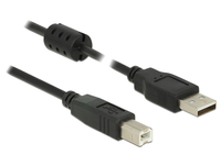 Delock 5m - USB 2.0-A/USB 2.0-B - 5 m - USB A - USB B - USB 2.0 - Männlich/Männlich - Schwarz