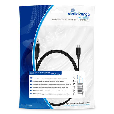 MEDIARANGE MRCS184 - 1,8 m - USB A - Micro-USB B - USB 2.0 - Schwarz