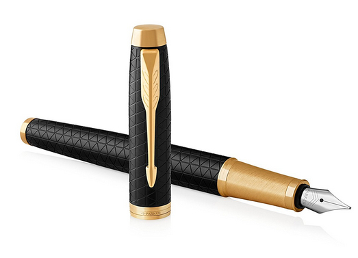 Parker IM - Black,Gold - Cartridge filling system - Blue - Aluminum - Brass - Round nib - Stainless steel