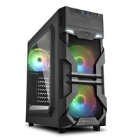 Sharkoon VG7-W RGB - Midi Tower - PC - Black - ATX - micro ATX - Mini-ATX - Acrylic - Multi