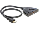 Delock 87619 - HDMI - Black - 1024 x 768 (XGA) - 1600 x 1200 (UXGA) - 1920 x 1080 (HD 1080) - 640 x 480 (VGA) - 800 x 600 (SVGA) - 0.6 m