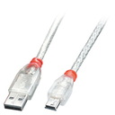 Lindy USB 2.0 Cable A / Mini-B 0.2m - 0.2 m - USB A - Mini-USB B - USB 2.0 - 480 Mbit/s - Transparent