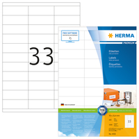 HERMA Labels Premium A4 70x25.4 mm white paper matt 3300 pcs. - White - Self-adhesive printer label - A4 - Paper - Laser/Inkjet - Permanent