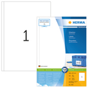 HERMA Etiketten Premium A4 200x297 mm weiß Papier matt 100 St. - Weiß - Rechteck - Dauerhaft - Papier - Matte - Laser/Inkjet