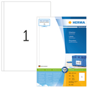 HERMA Labels Premium A4 200x297 mm white paper matt 100 pcs. - White - Rectangle - Permanent - Paper - Matte - Laser/Inkjet