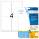 HERMA Adressetiketten Premium A4 99.1x139 mm weiß Papier matt 100 St. - Weiß - Papier - Laser/Inkjet - Matte - Dauerhaft - Abgerundetes Rechteck