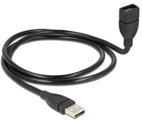 Delock 1m USB 2.0 - 1 m - USB A - USB A - USB 2.0 - Male/Female - Black