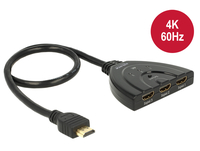 Delock 18600 - HDMI - Plastic - Black - 18 Gbit/s - 600 MHz - 3840 x 2160 pixels