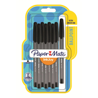 Paper Mate InkJoy 100 ST - Clip - Stick ballpoint pen - Black - 8 pc(s) - Medium