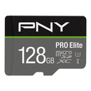 PNY PRO Elite - 128 GB - MicroSDXC - Class 10 - UHS-I - Class 3 (U3) - Black - Gray