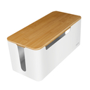 LogiLink KAB0075 - Logitech Kabelbox mit Bambus-Deckel - Abdeckung für Stromverlängerung - Weiß - Holz - Bambus - Kunststoff - 140 mm - 310 mm - 130 mm