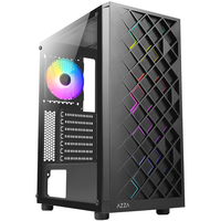 AZZA Spectra - Midi Tower - PC - Black - ATX - ITX - micro ATX - Rubber - Steel - Tempered glass - Blue - Green - Red