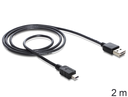 Delock 85554 - 2 m - USB A - Mini-USB B - USB 2.0 - 480 Mbit/s - Schwarz