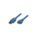 Techly USB3.0 Anschlusskabel Stecker Typ A - Stecker Micro B, Blau 1 m