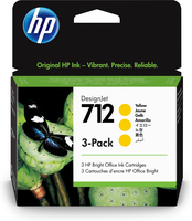 HP 712 3-pack 29-ml Yellow DesignJet Ink Cartridge - Standard Yield - Dye-based ink - 29 ml - 3 pc(s) - Combo pack