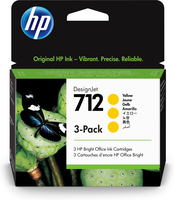 HP 712 3er-Pack Gelb DesignJet Druckerpatrone - 29 ml - Standardertrag - Tinte auf Farbstoffbasis - 29 ml - 3 Stück(e) - Kombi-Packung